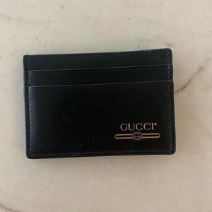 Authentic Signature Gucci card case with money clip